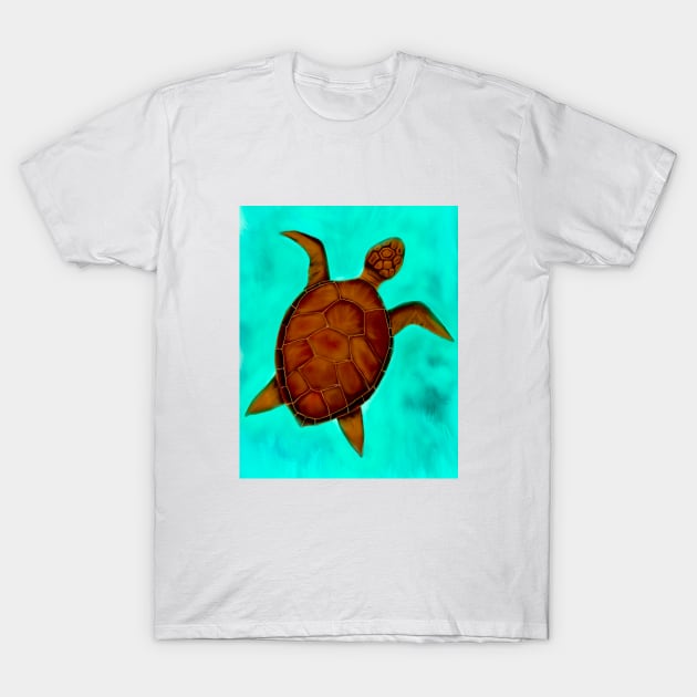 Turtle swimming in the ocean T-Shirt by Sorbelloart